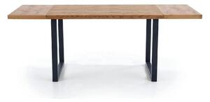 Masa extensibila HORUS, stejar/negru, furnir/otel, 126/206x80x76 cm