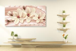 Tablou magnolie de lux cu perle