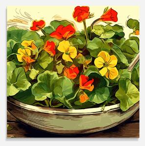 Panou Sticla Bucatarie, 60x60cm, Protectie aragaz, Antistropi, Termorezistent, Alimente, Legume, Flower Food
