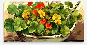 Panou Sticla Bucatarie, 60x120cm, Protectie aragaz, Antistropi, Termorezistent, Alimente, Legume, Flower Food