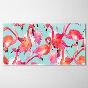 Tablou sticla Flamingos