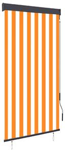 Jaluzea tip rulou de exterior, alb și portocaliu, 80 x 250 cm