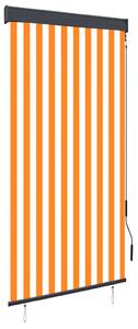 Jaluzea tip rulou de exterior, alb și portocaliu, 100 x 250 cm