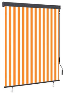 Jaluzea tip rulou de exterior, alb și portocaliu, 140 x 250 cm