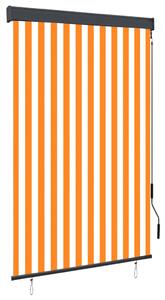 Jaluzea tip rulou de exterior, alb și portocaliu, 120 x 250 cm