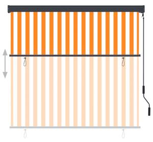 Jaluzea tip rulou de exterior, alb și portocaliu, 160 x 250 cm