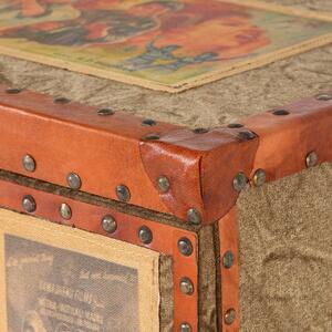 Comoda inalta cu 6 sertare, Exotic, L.40 l.32 H.108, lemn/stofa/piele, multicolor