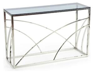 Consola KN5, negru fumuriu/crom, sticla securizata/otel, 120x40x78 cm
