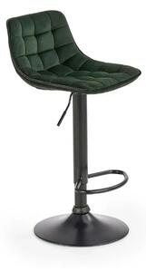 Scaun bar H95, verde inchis/gri inchis, stofa/otel, 43x44x84/106 cm