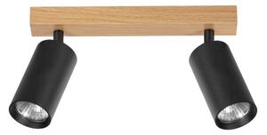 Brilagi - Spot aplicat SELE 2xGU10/30W/230V negru/decor stejar
