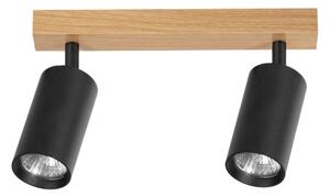 Brilagi - Spot aplicat SELE 2xGU10/30W/230V negru/decor stejar