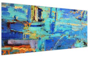 Tablou - pictură abstractă în ulei (120x50 cm)