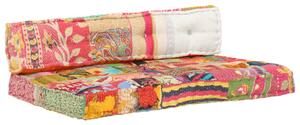Pernă pentru canapea din paleți, multicolor, textil, petice