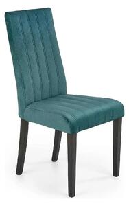 Scaun DIEGO 2, negru/verde, stofa catifelata/lemn de fag, 47x59x99 cm