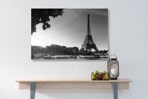 Tablou Parisul de toamnă în design alb-negru