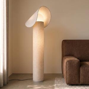 Lucande Lampadar LED Sansibar, bej, 110 cm, dimabil, reglabil, Bej, dormitor, Țesătură / Textil, Design