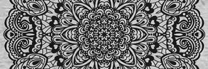 Tablou Mandala florală în design alb-negru