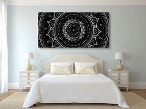Tablou Mandala de aur în design alb-negru