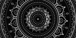 Tablou Mandala de aur în design alb-negru