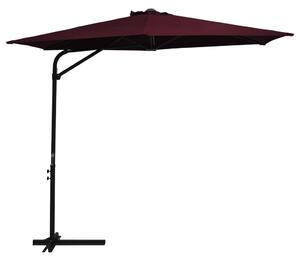 Umbrelă de soare exterior, stâlp din oțel, 300 cm, roșu bordo