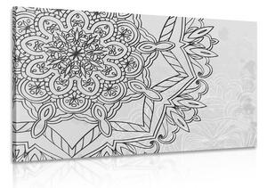 Tablou Mandala în motiv de iarnă în design alb-negru