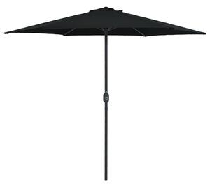 Umbrelă de soare cu stâlp aluminiu, negru, 270 x 246 cm
