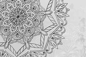 Tablou Mandala în motiv de iarnă în design alb-negru