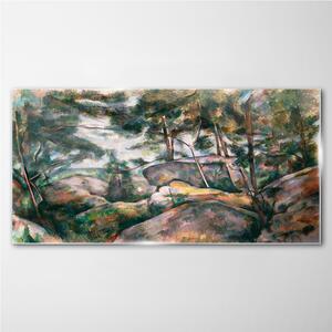 Tablou sticla Stâncile în pădurea Cézanne