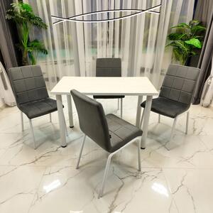 Set Masa de bucatarie Tibur DENVER cu 4 Scaune Miami catifea Gri