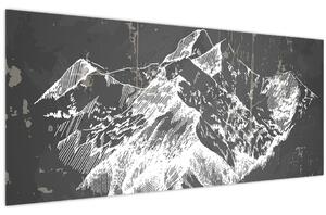 Tablou - Ilustrație de munți (120x50 cm)