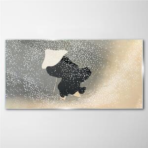 Tablou sticla Abstracție om zăpadă