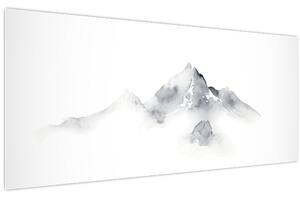Tablou - Pictură cu cerneală de munți (120x50 cm)