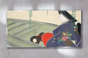 Tablou sticla Abstracția unei femei kimono