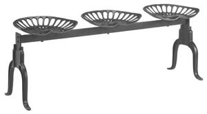 Bancă cu 3 locuri, negru, 155 cm, fontă