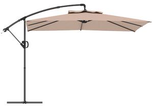 Outsunny Umbrelă de Soare Suspendată cu Rotire la 360°, Mâner cu Manivelă și Înclinare, 300x325x230 cm, Kaki | Aosom Romania