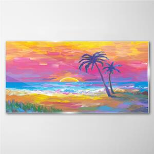 Tablou sticla Palm Beach Sunset