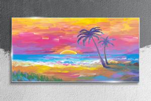 Tablou sticla Palm Beach Sunset