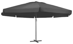 Umbrelă de soare exterior cu stâlp aluminiu, negru, 600 cm