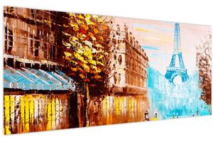 Tablou - Vremea ploioasă și Turnul Eiffel (120x50 cm)