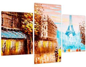 Tablou - Vremea ploioasă și Turnul Eiffel (90x60 cm)