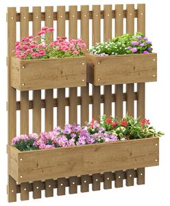Outsunny Jardinieră Verticală cu 3 Vase Detașabile și Orificii de Drenaj, 60x16x80 cm, Maro | Aosom Romania