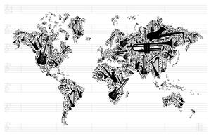 Tablou harta muzicală ale lumii în formă inversată
