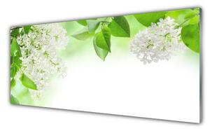 Tablou pe sticla Petale Floral Alb Verde