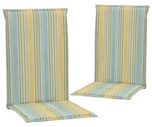 Perne scaun grădină, imprimeu, 2 buc., multicolor, 120x50x3 cm