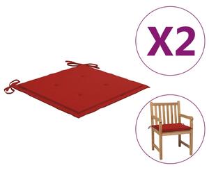 Perne scaun de grădină, 2 buc., roșu, 50 x 50 x 3 cm