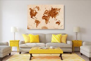 Tablou harta lumii în design retro
