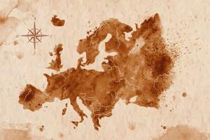 Tablou harta retro a Europei