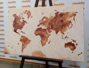 Tablou pe plută harta lumii în design retro
