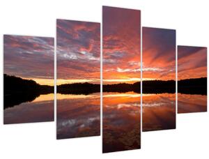 Tablou - Apus de soare peste lac (150x105 cm)