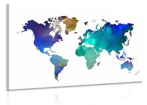 Tablou harta colorată a lumii în design de acuarelă